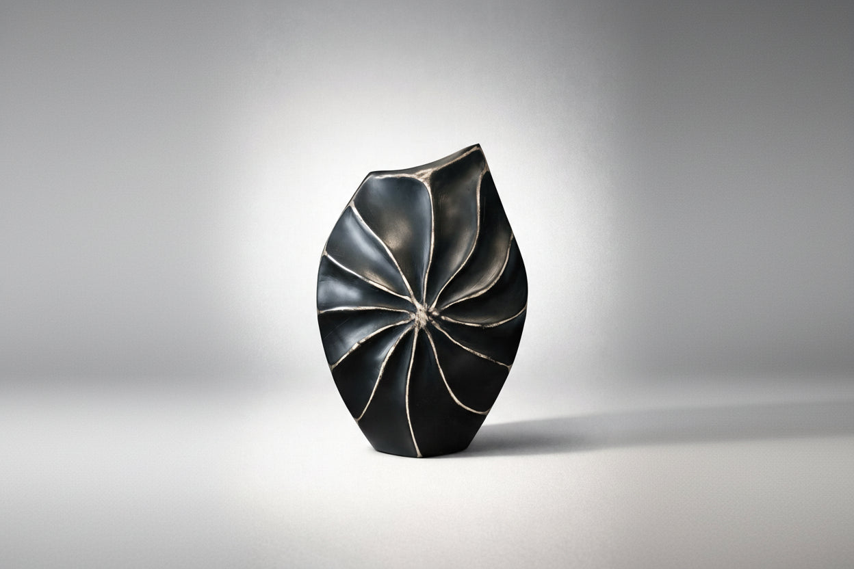 Siyah Dokulu Dekoratif Vazo