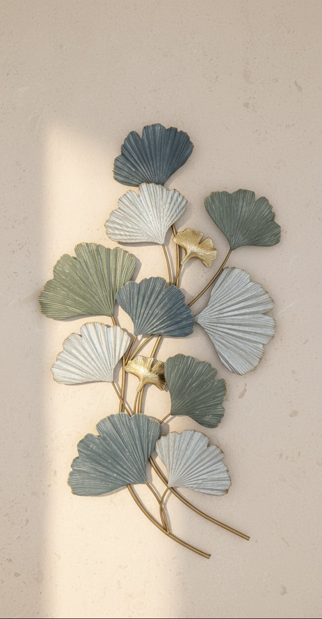 Ginkgo Yaprak Metal Duvar Dekoru